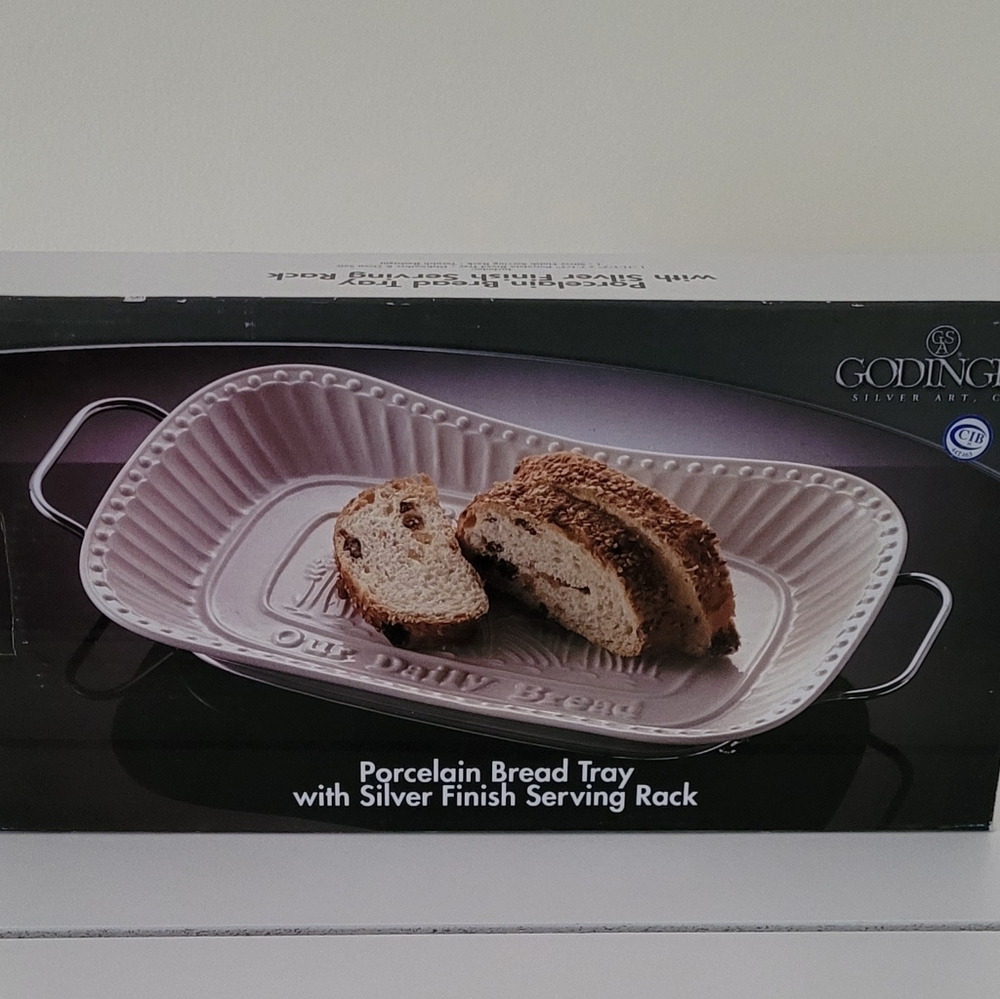 Porcelain Bread Tray - "Give Us This Day Our Daily Bread"